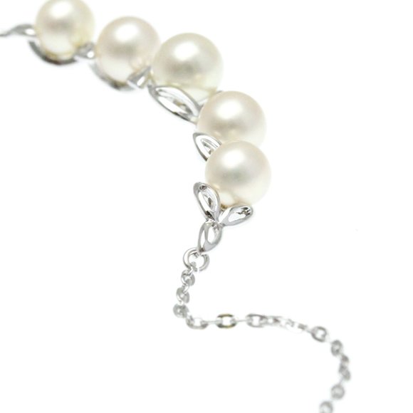 Mikimoto Pearl Leaf Motif Necklace Silver Pearl Men,Women Fashion Pendant Nec... - Picture 4 of 8